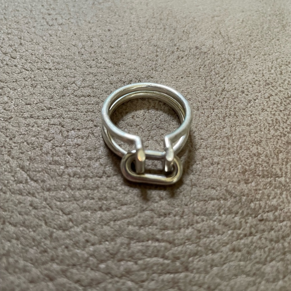 TIFFANY & CO. Sterling Silver “Hardware Two-row” Ring  EUC and Authentic - Picture 4 of 12